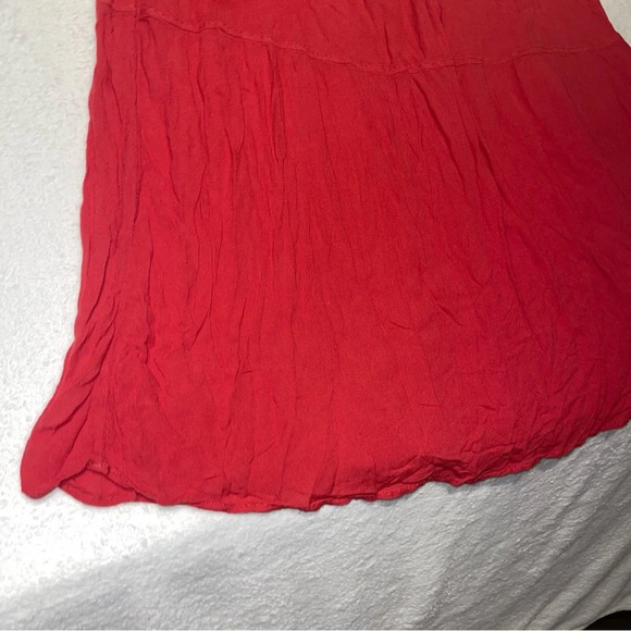 Max Studio Red Tiered Midi Dress with Pockets & Key Hole Back Small Cottagecore - Picture 4 of 12